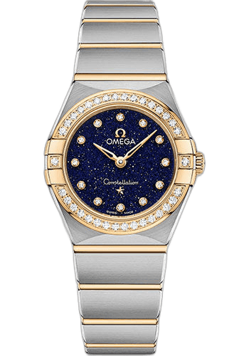 Constellation Quartz - 25 mm Steel And Yellow Gold Case - Diamond Bezel - Blue Glass Diamond Dial - 131.25.25.60.53.001 25mm & Yellow Gold Diamond Bezel Blue Glass Diamond Dial Omega Ref. 131.25.25.60.53.001