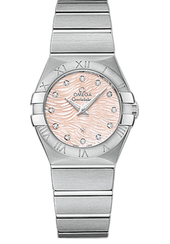 Constellation Quartz Watch - 27 mm Steel Case - Pink Mother-Of-Pearl Diamond Dial - 123.10.27.60.57.002 27mm — Omega Ref. 123.10.27.60.57.002