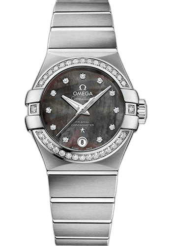 Omega Constellation Co-Axial Tahiti Watch - 27 mm Steel Case - Tahiti Mother-Of-Pearl Diamond Dial - 123.15.27.20.57.003 27mm Watch Ref. 123.15.27.20.57.003