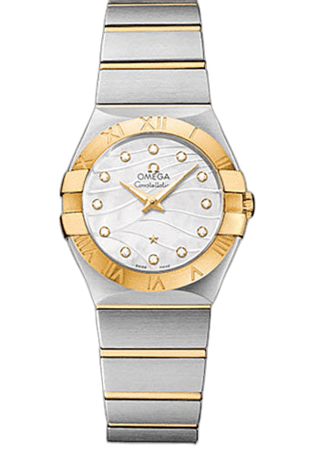 Constellation Quartz 27 mm Watch - 27.0 mm Steel And Yellow Gold Case - Mother-Of-Pearl Diamond Dial - Steel Bracelet - 123.20.27.60.55.005 27.0mm & Yellow Gold Mother-of-Pearl Dial Omega Ref. 123.20.27.60.55.005