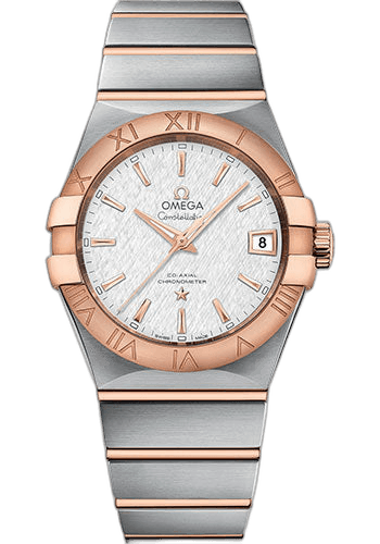Omega Constellation Co-Axial Watch - 38 mm Steel And Red Gold Case - White -Silvery Dial - 123.20.38.21.02.007 38mm & Red Gold White -Silvery Dial Watch Ref. 123.20.38.21.02.007