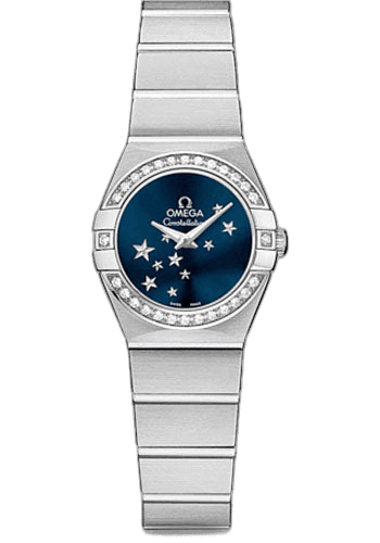 Omega Constellation Ladies Constellation Star ORBIS Collection Watch - 24 mm Brushed Steel Case - Diamond Bezel - Blue Dial - 123.15.24.60.03.001 24mm Diamond Bezel Blue Dial Watch Ref. 123.15.24.60.03.001