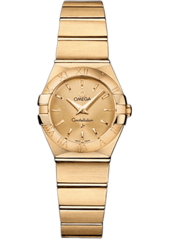Constellation Ladies Constellation Quartz Watch - 24 mm Brushed Yellow Gold Case - Champagne Dial - 123.50.24.60.08.001 · Omega 24mm — 123.50.24.60.08.001