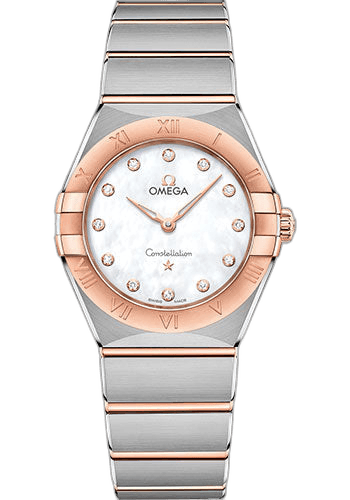 Omega Constellation Manhattan Quartz Watch - 28 mm Steel And Sedna Gold Case - Mother-Of-Pearl Diamond Dial - 131.20.28.60.55.001 28mm & Sedna™ Gold Mother-of-Pearl Dial Ref. 131.20.28.60.55.001