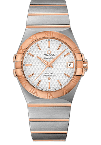 Constellation Co-Axial Watch - 35 mm Steel Case - Red Gold Bezel - Silver Dial - Red Gold Bracelet - 123.20.35.20.02.005 35mm Omega Ref. 123.20.35.20.02.005