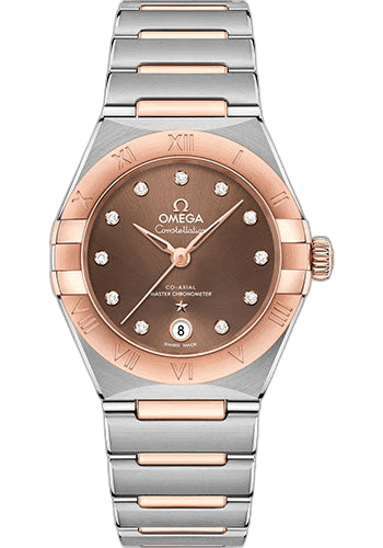 Omega 29mm & Sedna™ Gold Brown Diamond Dial Constellation Manhattan Co-Axial Master Chronometer Watch - 29 mm Steel And Sedna Gold Case - Brown Diamond Dial - 131.20.29.20.63.001 Watch Ref. 131.20.29.20.63.001