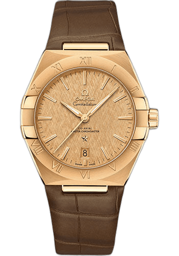 Constellation OMEGA Co-Axial Master Chronometer - 39 mm Yellow Gold Case - Champagne Dial - Brown Leather Strap - 131.53.39.20.08.001 39mm by Omega — 131.53.39.20.08.001