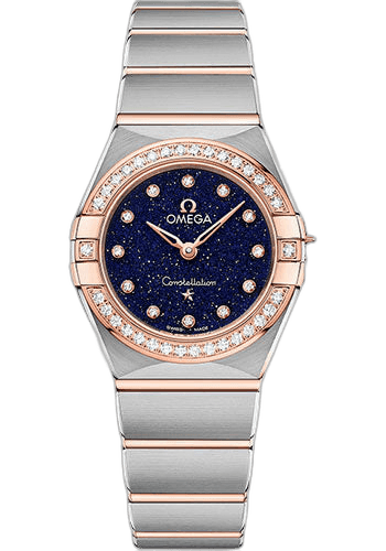 Omega Constellation Quartz - 25 mm Steel And Sedna Gold Case - Diamond Bezel - Blue Glass Diamond Dial - 131.25.25.60.53.002 25mm & Sedna™ Gold Diamond Bezel Blue Glass Diamond Dial Timepiece [131.25.25.60.53.002