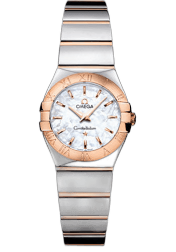 Omega Constellation Ladies Constellation Polished Quartz Watch - 24 mm Polished Steel And Red Gold Case - Mother-Of-Pearl Dial - Steel And Red Gold Bracelet - 123.20.24.60.05.003 24mm & Red Gold Mother-of-Pearl Dial Ref. 123.20.24.60.05.003