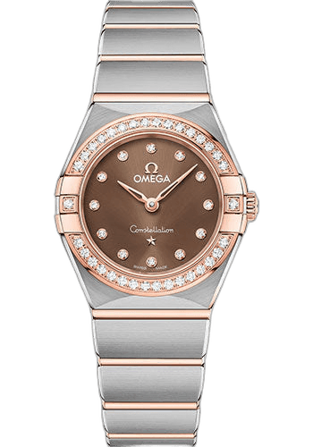 Omega 25mm & Sedna™ Gold Diamond Bezel Brown Diamond Dial Constellation Manhattan Quartz Watch - 25 mm Steel And Sedna Gold Case - Diamond-Paved Bezel - Brown Diamond Dial - 131.25.25.60.63.001 — Ref. 131.25.25.60.63.001