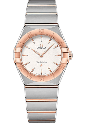 Omega 28mm & Sedna™ Gold Crystal White Silvery Dial Constellation Manhattan Quartz Watch - 28 mm Steel And Sedna Gold Case - Crystal White Silvery Dial - 131.20.28.60.02.001 Watch Ref. 131.20.28.60.02.001