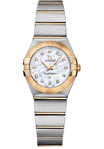 Omega 24mm & Yellow Gold Mother-of-Pearl Dial Constellation Ladies Constellation Quartz Watch - 24 mm Brushed Steel And Yellow Gold Case - Mother-Of-Pearl Diamond Dial - 123.20.24.60.55.002 — Ref. 123.20.24.60.55.002