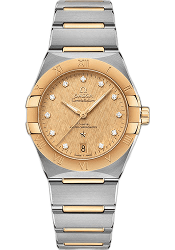 Omega Constellation OMEGA Co-Axial Master Chronometer - 36 mm Steel And Yellow Gold Case - Champagne Diamond Dial - 131.20.36.20.58.001 36mm & Yellow Gold Champagne Diamond Dial Timepiece [131.20.36.20.58.001