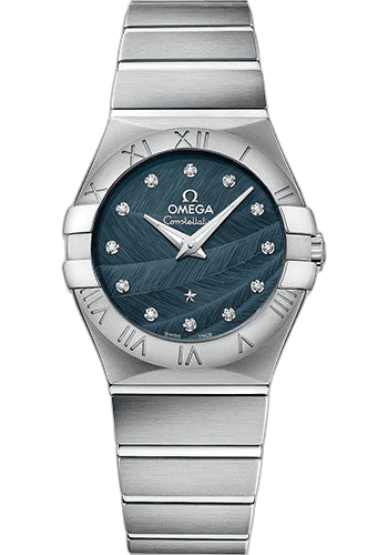 Omega 27mm Constellation Quartz Watch - 27 mm Steel Case - Blue Dial - 123.10.27.60.53.001 Watch Ref. 123.10.27.60.53.001