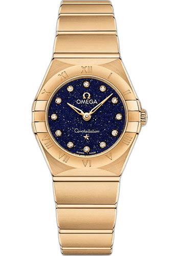 Constellation Quartz - 25 mm Yellow Gold Case - Blue Glass Diamond Dial - 131.50.25.60.53.001 25mm by Omega — 131.50.25.60.53.001