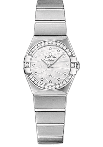 Constellation Quartz Watch - 24 mm Steel Case - Diamond-Set Steel Bezel - Mother-Of-Pearl Diamond Dial - 123.15.24.60.55.006 24mm Diamond Bezel Mother-of-Pearl Dial by Omega — 123.15.24.60.55.006