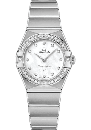 Omega 25mm Diamond Bezel Mother-of-Pearl Dial Constellation Manhattan Quartz Watch - 25 mm Steel Case - Diamond-Paved Bezel - Mother-Of-Pearl Diamond Dial - 131.15.25.60.55.001 — Ref. 131.15.25.60.55.001