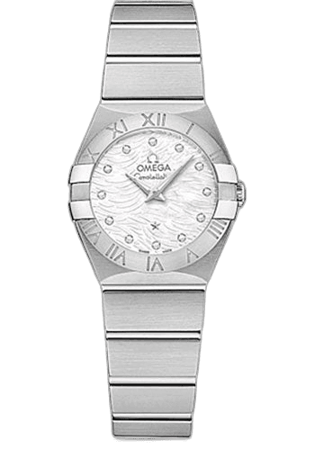 Omega Constellation Quartz Watch - 24 mm Steel Case - Mother-Of-Pearl Diamond Dial - 123.10.24.60.55.004 24mm Ref. 123.10.24.60.55.004