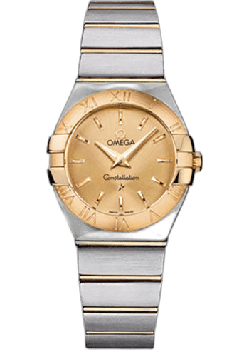 Omega Constellation Ladies Constellation Quartz Watch - 27 mm Brushed Steel And Yellow Gold Case - Champagne Dial - 123.20.27.60.08.001 27mm & Yellow Gold Champagne Dial Watch Ref. 123.20.27.60.08.001
