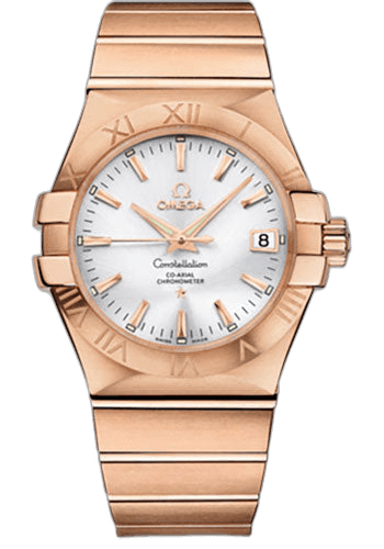 Omega Constellation Gents Constellation Chronometer Watch - 35 mm Brushed Red Gold Case - Silver Dial - 123.50.35.20.02.001 35mm (123.50.35.20.02.001
