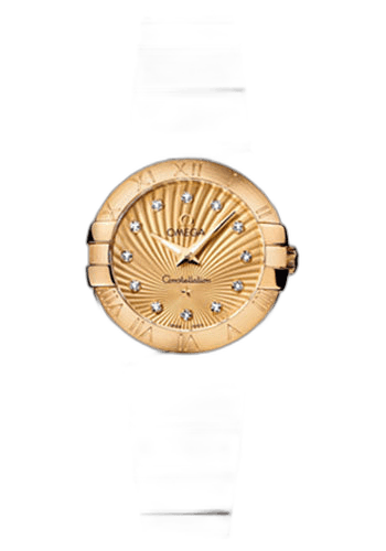Omega Constellation Ladies Constellation Polished Quartz Watch - 24 mm Polished Steel And Yellow Gold Case - Champagne Diamond Dial - Steel And Yellow Gold Bracelet - 123.20.24.60.58.002 24mm & Yellow Gold Champagne Diamond Dial