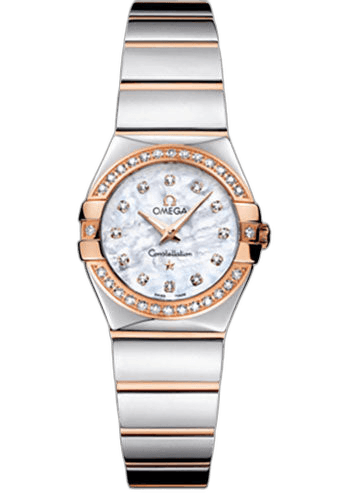 Omega 24mm & Red Gold Diamond Bezel Mother-of-Pearl Dial Constellation Ladies Constellation Polished Quartz Watch - 24 mm Polished Steel And Red Gold Case - Diamond Bezel - Mother-Of-Pearl Diamond Dial - Steel And Red Gold Bracelet - 123.25.24.60.55.005 — Ref. 123.25.24.60.55.005