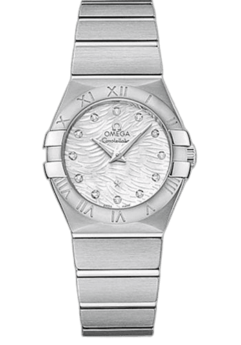 Constellation Quartz Watch - 27 mm Steel Case - Mother-Of-Pearl Diamond Dial - 123.10.27.60.55.004 27mm Omega Ref. 123.10.27.60.55.004