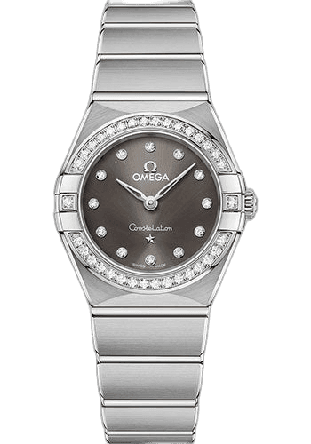 Omega 25mm Diamond Bezel Grey Diamond Dial Constellation Manhattan Quartz Watch - 25 mm Steel Case - Diamond-Paved Bezel - Grey Diamond Dial - 131.15.25.60.56.001 Watch Ref. 131.15.25.60.56.001
