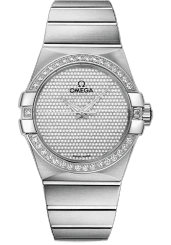 Omega Constellation Gents Constellation Jewellery Watch - 38 mm Brushed White Gold Case - Diamond Bezel - Diamond Paved Dial - 123.55.38.20.99.001 38mm Diamond Bezel Diamond-Paved Dial Ref. 123.55.38.20.99.001