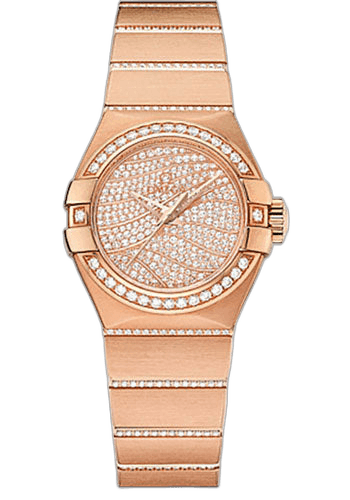 Omega 27mm Diamond Bezel 18K Red Gold Diamond Dial Constellation Ladies Constellation Luxury Edition Watch - 27 mm Red Gold Case - Diamond Bezel - 18K Red Gold Diamond Dial - 123.55.27.20.55.006 Watch Ref. 123.55.27.20.55.006