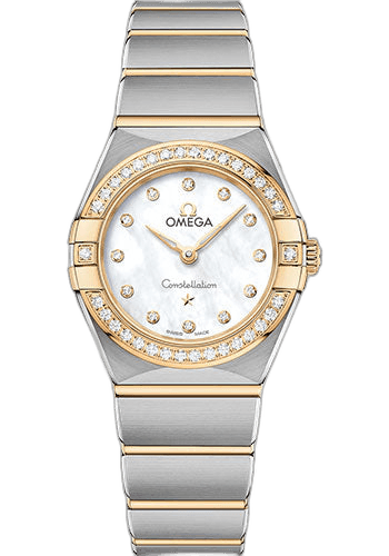 Constellation Manhattan Quartz Watch - 25 mm Steel And Yellow Gold Case - Diamond-Paved Bezel - Mother-Of-Pearl Diamond Dial - 131.25.25.60.55.002 25mm & Yellow Gold Diamond Bezel Mother-of-Pearl Dial Omega Ref. 131.25.25.60.55.002