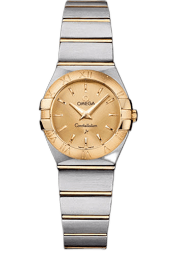 Omega 24mm & Yellow Gold Champagne Dial Constellation Ladies Constellation Quartz Watch - 24 mm Brushed Steel And Yellow Gold Case - Champagne Dial - 123.20.24.60.08.001 — Ref. 123.20.24.60.08.001