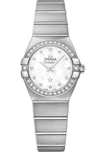 Constellation Quartz Watch - 24 mm White Gold Case - Mother-Of-Pearl Diamond Dial - 123.55.24.60.55.017 24mm — Omega Ref. 123.55.24.60.55.017