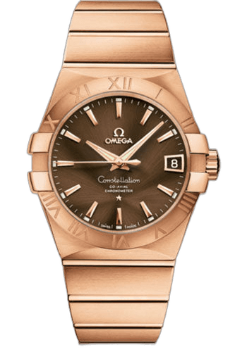 Omega 38mm Constellation Gents Constellation Chronometer Watch - 38 mm Brushed Red Gold Case - Brown Dial - 123.50.38.21.13.001 Watch Ref. 123.50.38.21.13.001