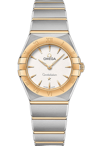 Omega Constellation Manhattan Quartz Watch - 25 mm Steel And Yellow Gold Case - Crystal White Silvery Dial - 131.20.25.60.02.002 25mm & Yellow Gold Crystal White Silvery Dial