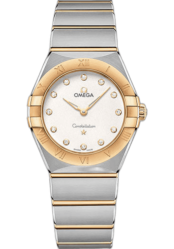 Constellation Manhattan Quartz Watch - 28 mm Steel And Yellow Gold Case - Crystal White Silvery Diamond Dial - 131.20.28.60.52.002 28mm & Yellow Gold Crystal White Silvery Diamond Dial by Omega — 131.20.28.60.52.002