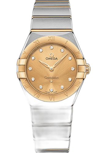 Omega Constellation Manhattan Quartz Watch - 28 mm Steel And Yellow Gold Case - Champagne Diamond Dial - 131.20.28.60.58.001 28mm & Yellow Gold Champagne Diamond Dial
