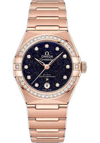 Omega Constellation Omega Co-Axial Master Chronometer - 29 mm Sedna Gold Case - Diamond Bezel - Blue Glass Diamond Dial - 131.55.29.20.53.003 29mm Diamond Bezel Blue Glass Diamond Dial (131.55.29.20.53.003