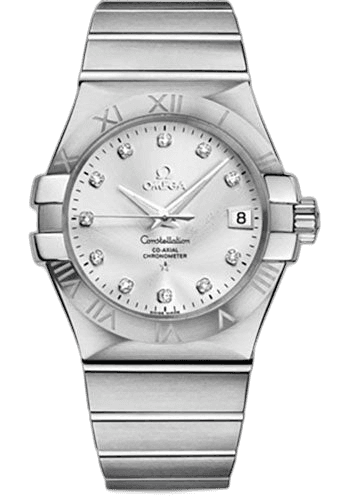 Constellation Gents Constellation Chronometer Watch - 35 mm Brushed Steel Case - Silver Diamond Dial - 123.10.35.20.52.001 35mm Omega Ref. 123.10.35.20.52.001
