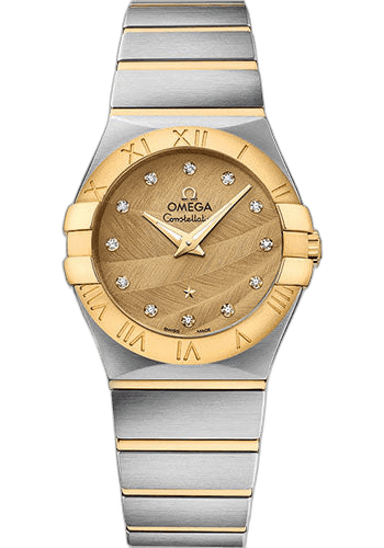 Omega Constellation Quartz Watch - 27 mm Steel And Yellow Gold Case - Sandy Champagne Dial - 123.20.27.60.58.003 27mm & Yellow Gold Sandy Champagne Dial Timepiece [123.20.27.60.58.003