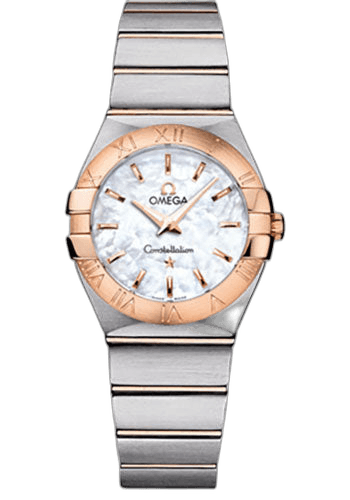 Omega Constellation Ladies Constellation Quartz Watch - 27 mm Brushed Steel And Red Gold Case - Mother-Of-Pearl Dial - 123.20.27.60.05.001 27mm & Red Gold Mother-of-Pearl Dial Watch Ref. 123.20.27.60.05.001