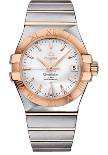 Omega 35mm & Red Gold Silver Dial Constellation Gents Constellation Chronometer Watch - 35 mm Brushed Steel And Red Gold Case - Silver Dial - 123.20.35.20.02.001 Watch Ref. 123.20.35.20.02.001