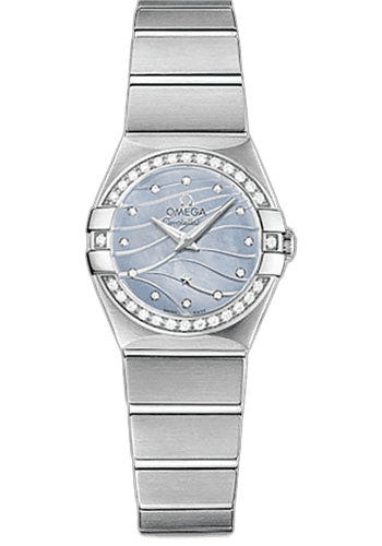 Constellation Quartz Watch - 24 mm Steel Case - Diamond-Set Steel Bezel - Blue Mother-Of-Pearl Diamond Dial - 123.15.24.60.57.001 24mm Diamond Bezel Blue Mother-of-Pearl Dial Omega Ref. 123.15.24.60.57.001