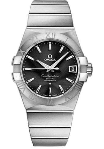 Omega Constellation Gents Constellation Chronometer Watch - 38 mm Brushed Steel Case - Black Dial - 123.10.38.21.01.001 38mm