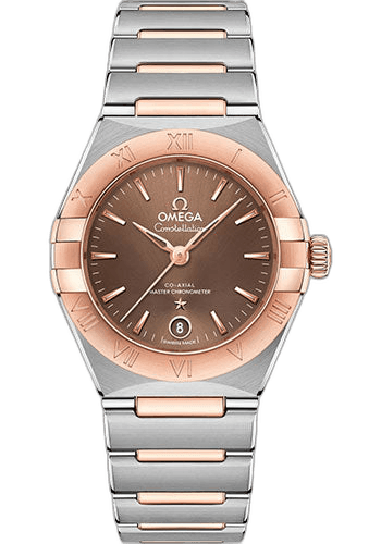 Omega 29mm & Sedna™ Gold Brown Dial Constellation Manhattan Co-Axial Master Chronometer Watch - 29 mm Steel And Sedna Gold Case - Brown Dial - 131.20.29.20.13.001 Watch Ref. 131.20.29.20.13.001