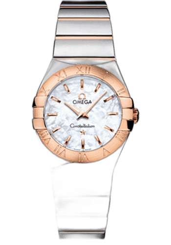 Constellation Ladies Constellation Polished Quartz Watch - 27 mm Polished Steel And Red Gold Case - Mother-Of-Pearl Dial - Steel And Red Gold Bracelet - 123.20.27.60.05.003 27mm & Red Gold Mother-of-Pearl Dial — Omega Ref. 123.20.27.60.05.003
