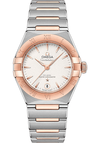 Constellation Manhattan Co-Axial Master Chronometer Watch - 29 mm Steel And Sedna Gold Case - Crystal White Silvery Dial - 131.20.29.20.02.001 · Omega 29mm & Sedna™ Gold Crystal White Silvery Dial — 131.20.29.20.02.001