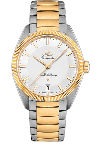 Omega Constellation Globemaster Co-Axial Master Chronometer Watch - 39 mm Steel And Yellow Gold Case - Yellow Gold Fluted Bezel - Silvery Dial - Steel Bracelet - 130.20.39.21.02.001 39mm & Yellow Gold Silver Dial Watch Ref. 130.20.39.21.02.001