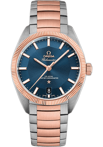 Constellation Globemaster Co-Axial Master Chronometer Watch - 39 mm Steel And Sedna Gold Case - Sedna Gold Fluted Bezel - Blue Dial - 130.20.39.21.03.001 · Omega 39mm & Sedna™ Gold Blue Dial — 130.20.39.21.03.001