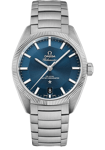 Omega Constellation Globemaster Co-Axial Master Chronometer Watch - 39 mm Steel Case - Fluted Bezel - Blue Dial - 130.30.39.21.03.001 39mm Ref. 130.30.39.21.03.001